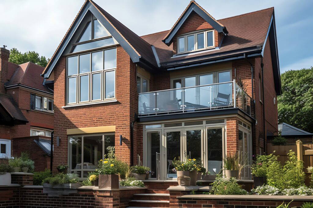A large red brick family home in the UK